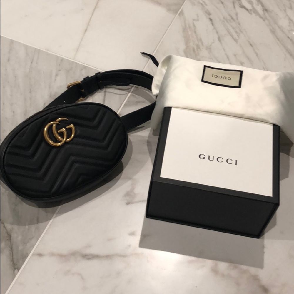 Gucci Marmont Matelasse Leather Beltbag